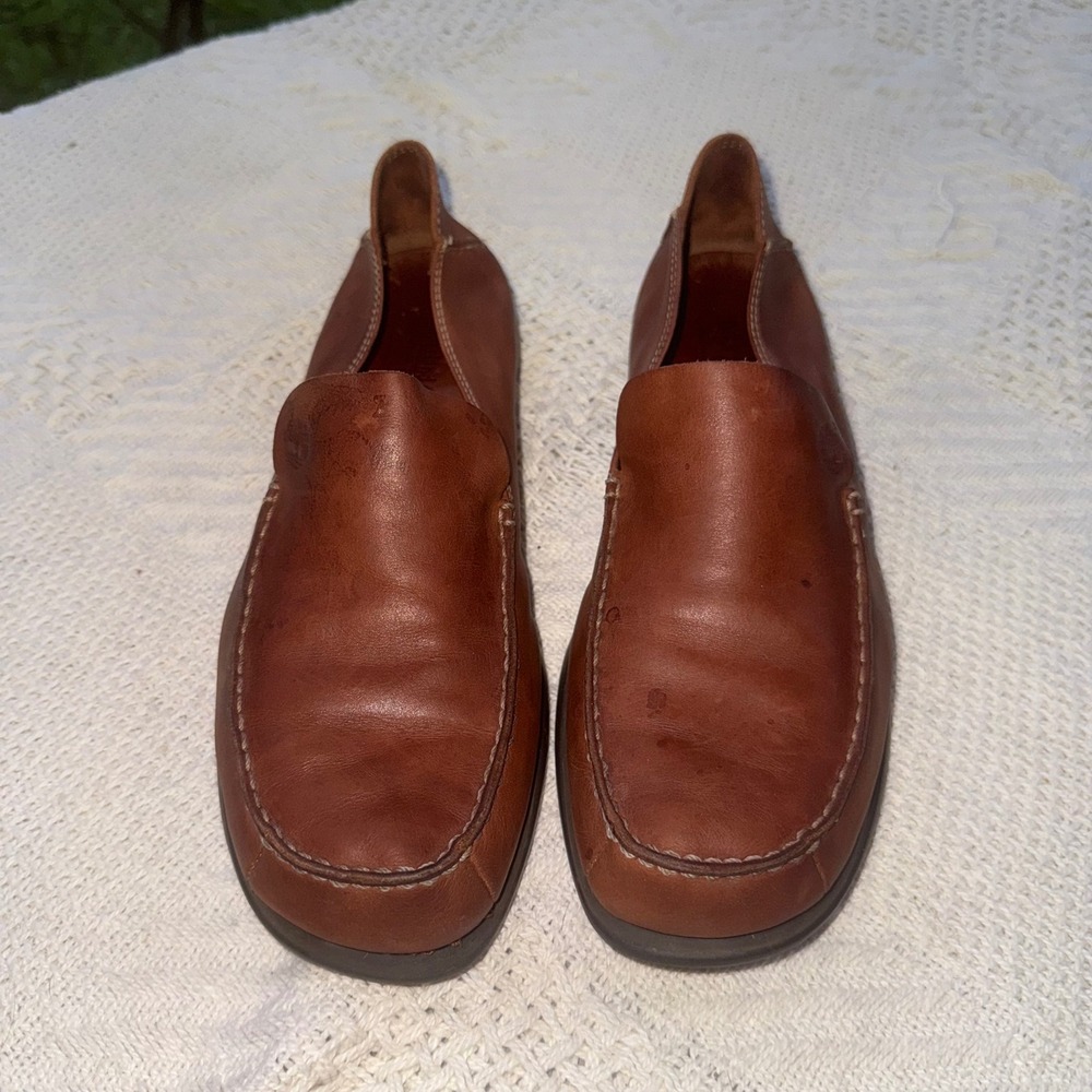 Timberland Smart Comfort Brown Leather Loafers Moc Toe Slip On Shoes Womens 8M